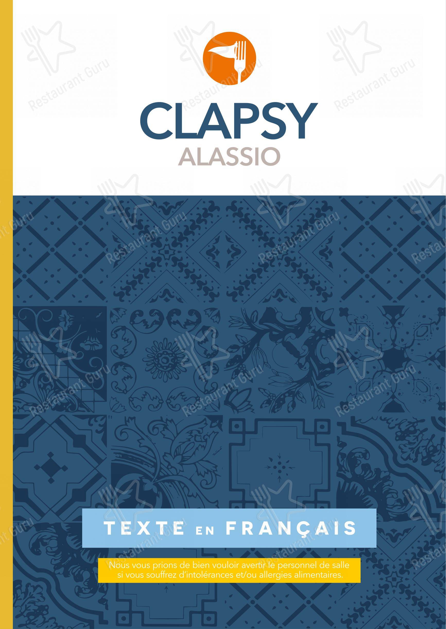 Wine Menu per Clapsy Alassio in Alassio
