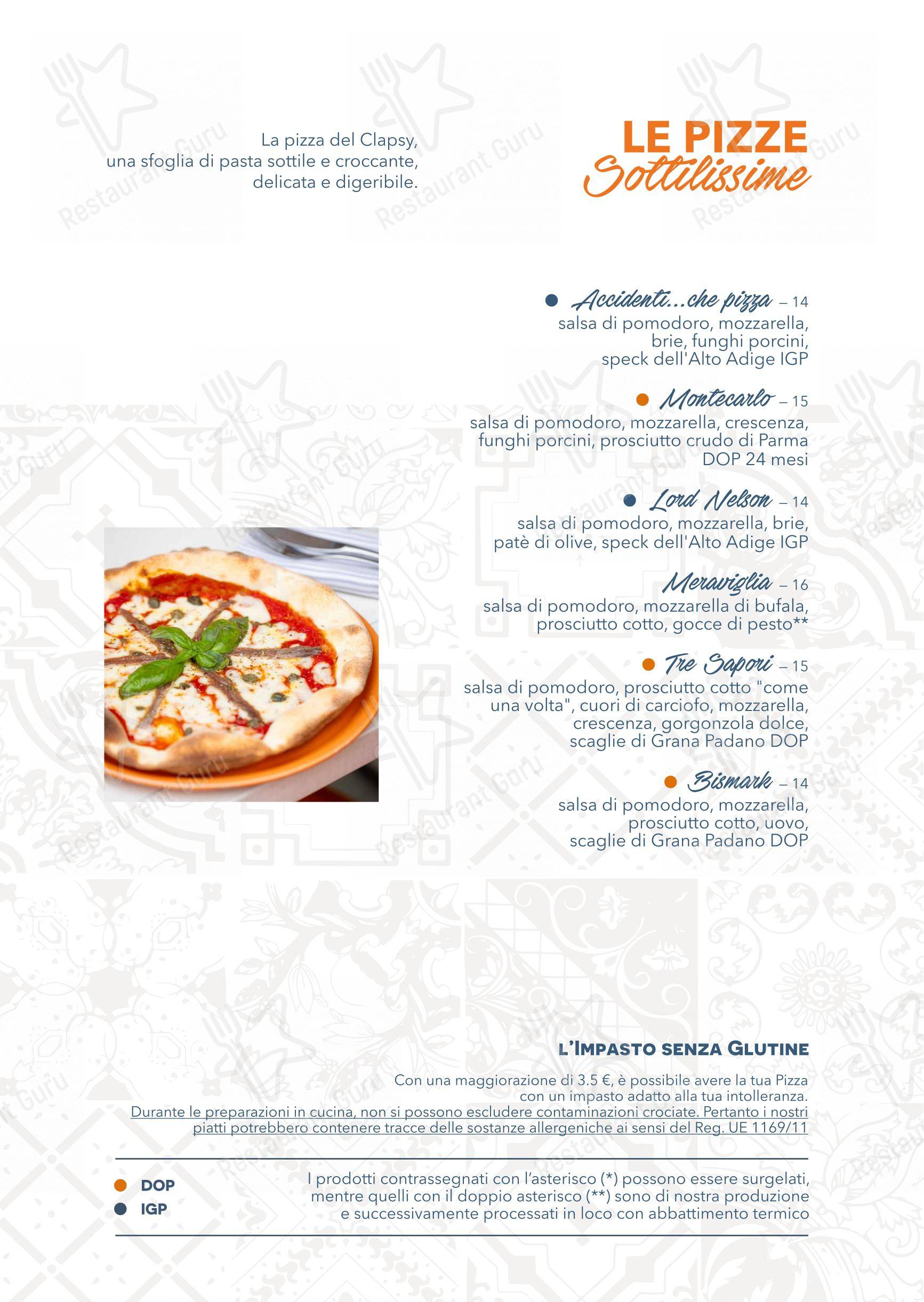 Menu per Clapsy Alassio in Alassio