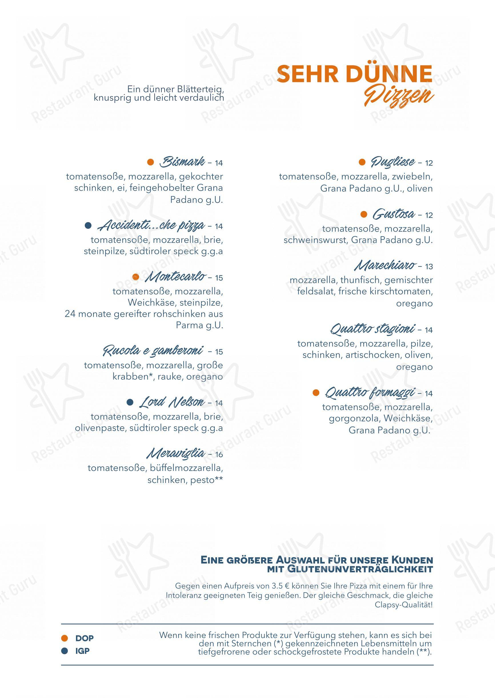 Lunch Menu per Clapsy Alassio pizzeria