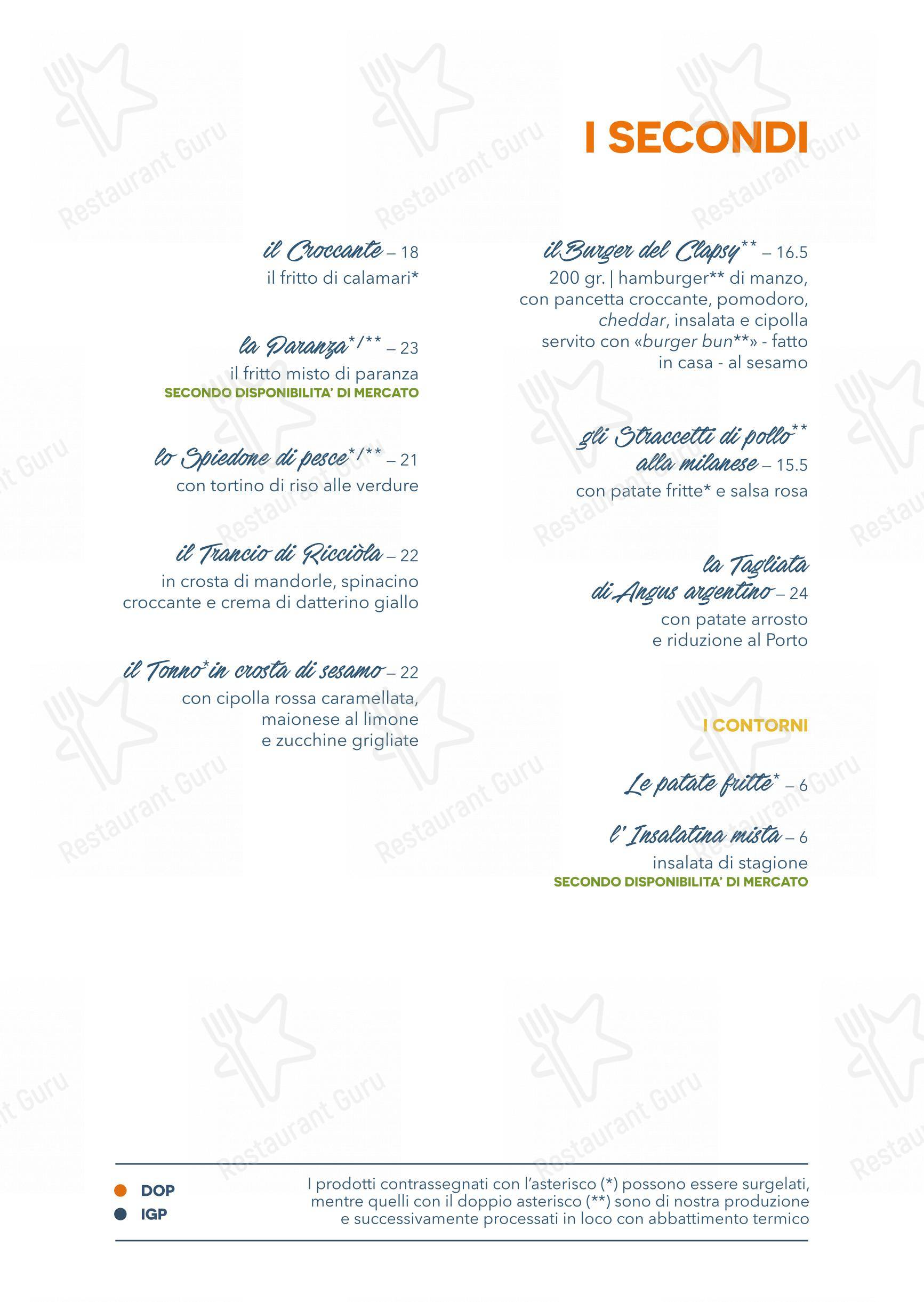 Menu di Clapsy Alassio - 菜单