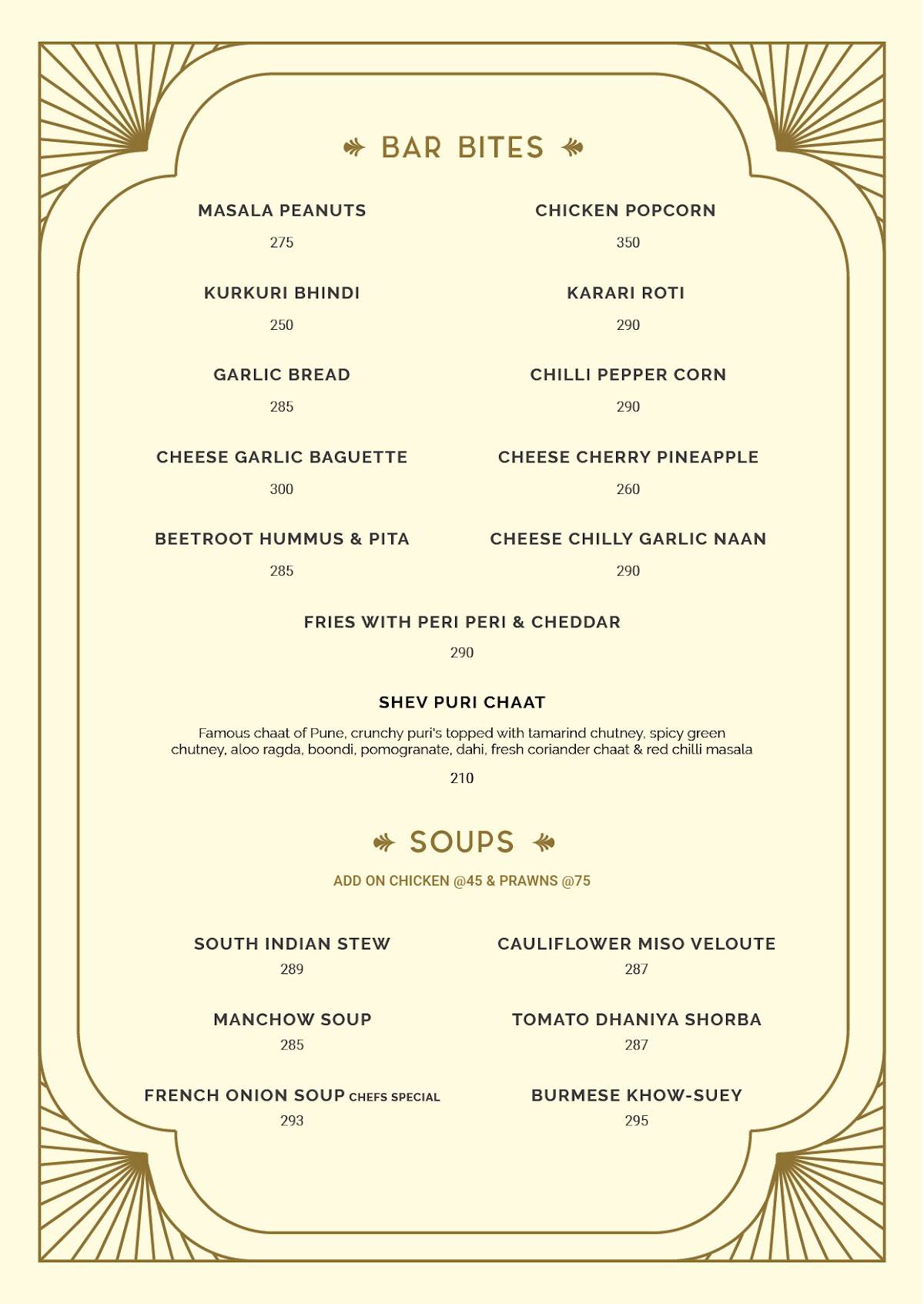 Classico Kitchen and Bar menu