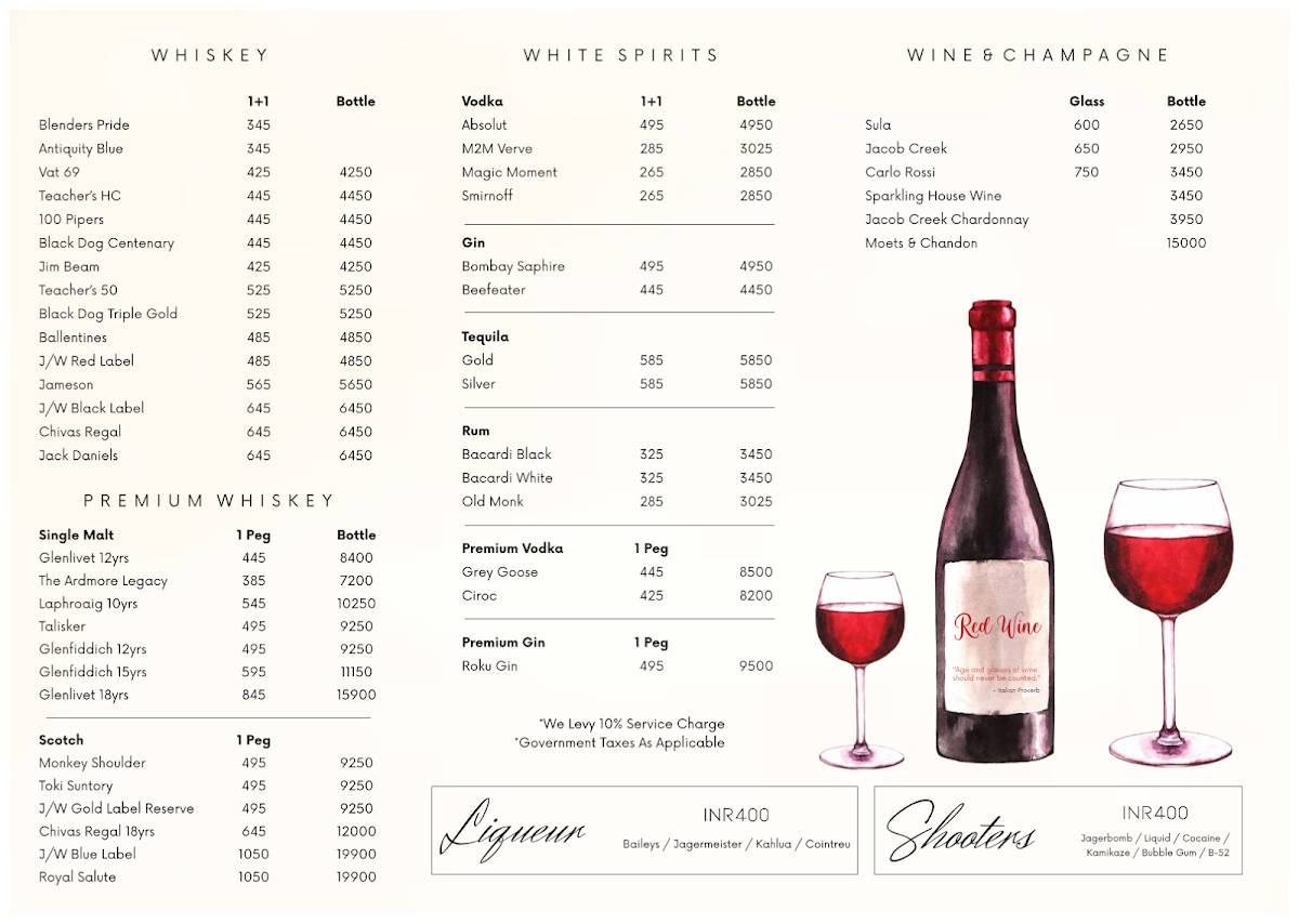 Black Cafe & Bar menu