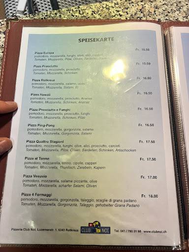 Menu di Club Noi 