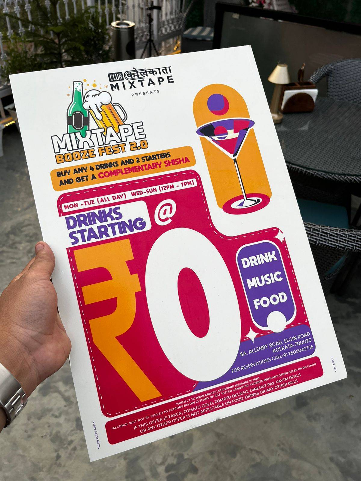 Club kolkata Mixtape menu