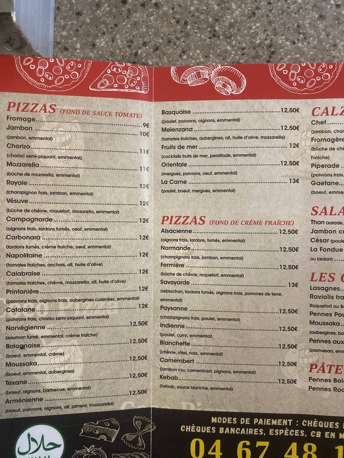 Menu de Coco Pizza