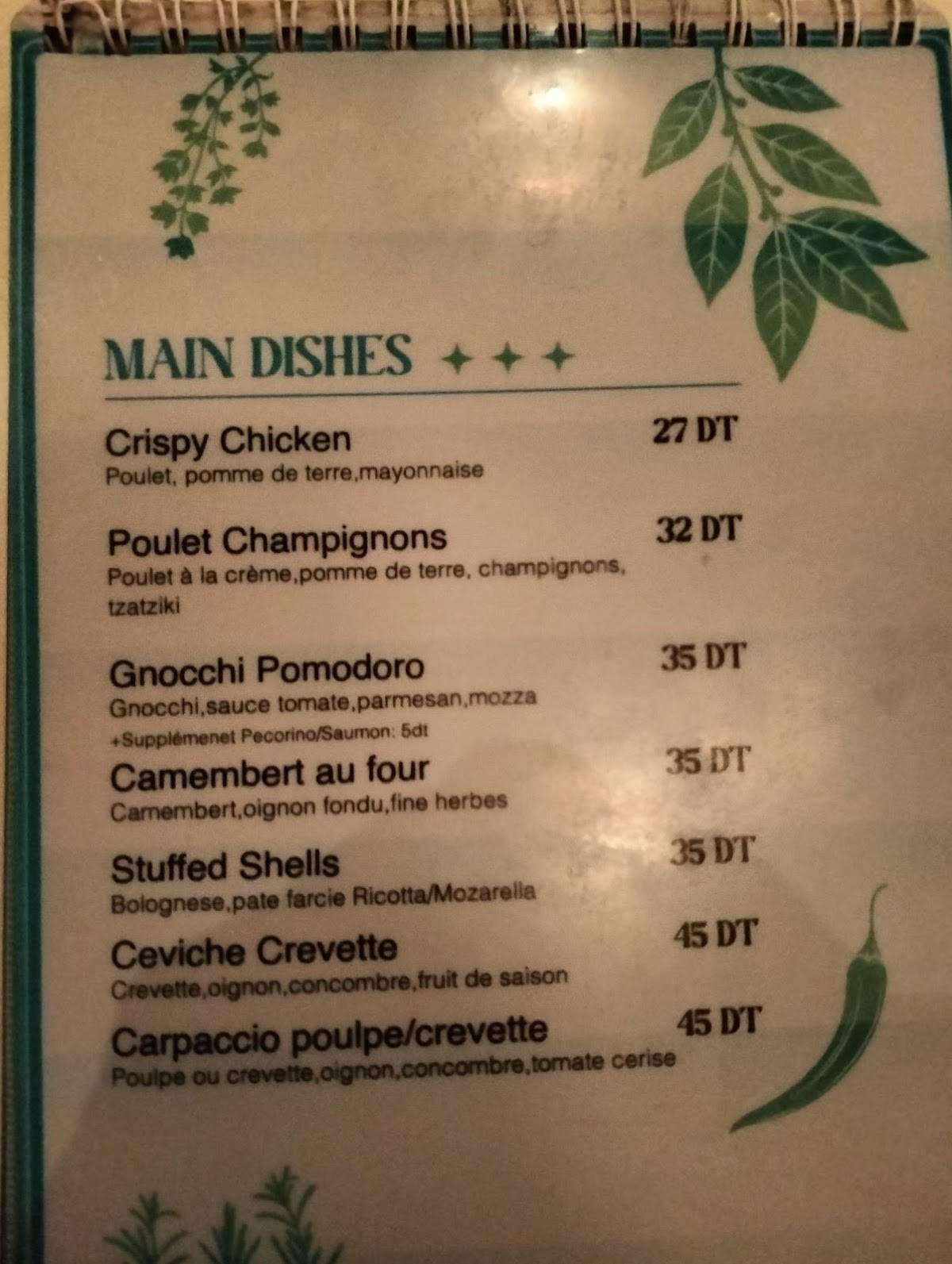 Menu de Cocoon