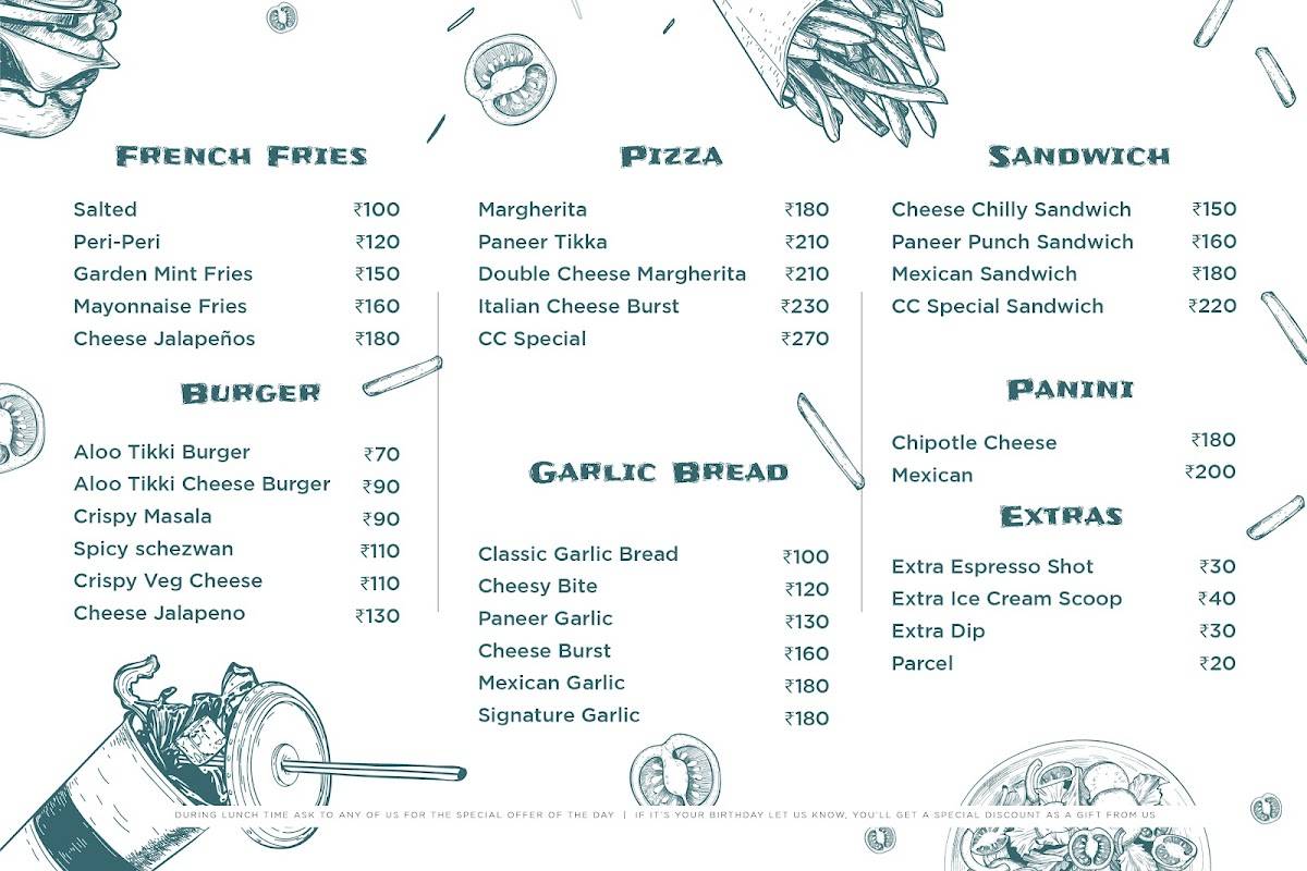Coffee Chemistrry menu