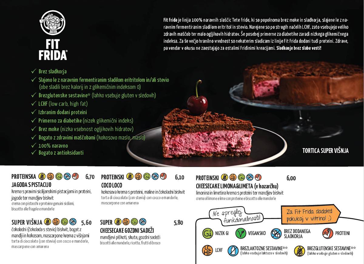Menu de Čokoladna kavarna Teta Frida Koper