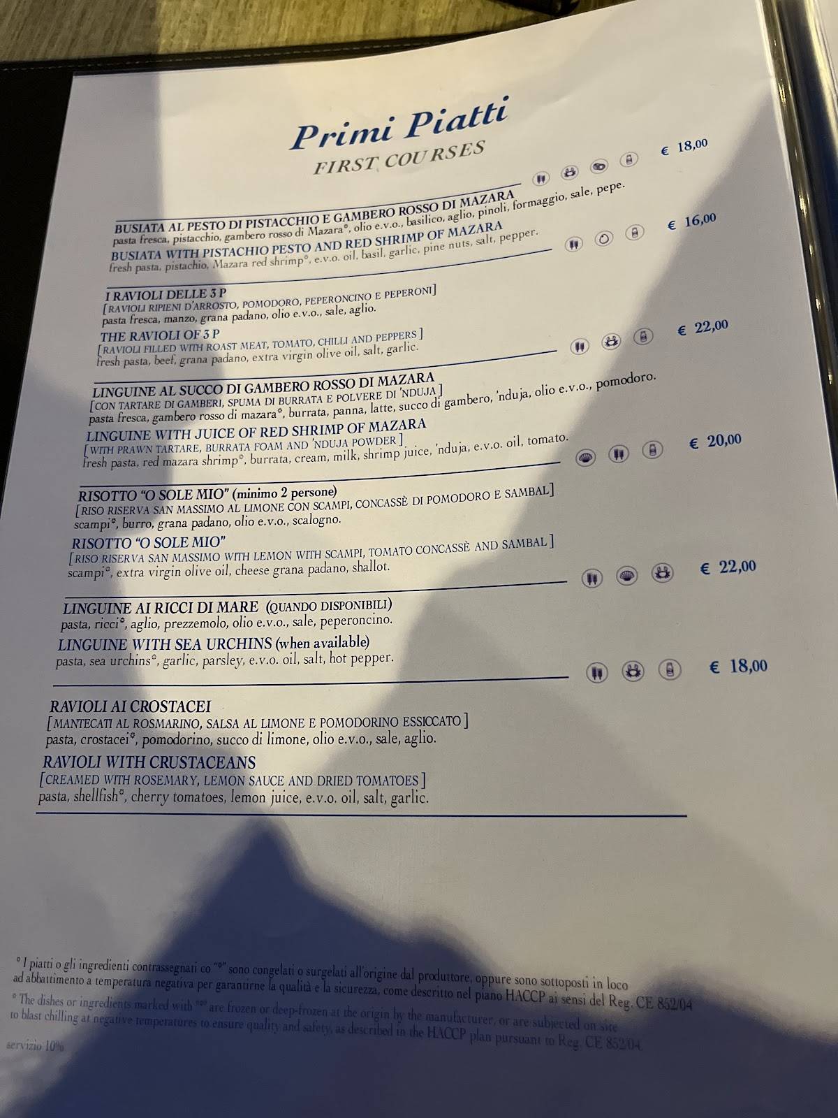 Menu di ColaPesce Ristorante Sciacca 