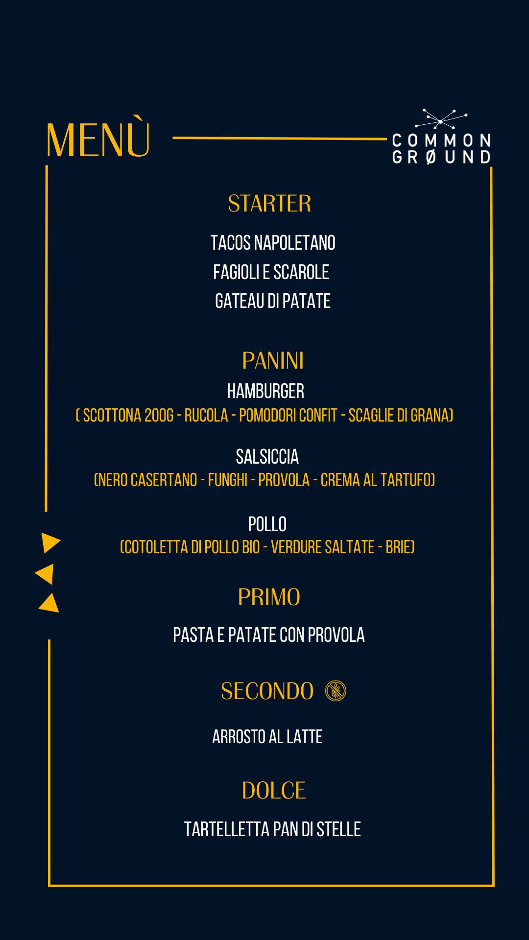 Menu di Common Ground 
