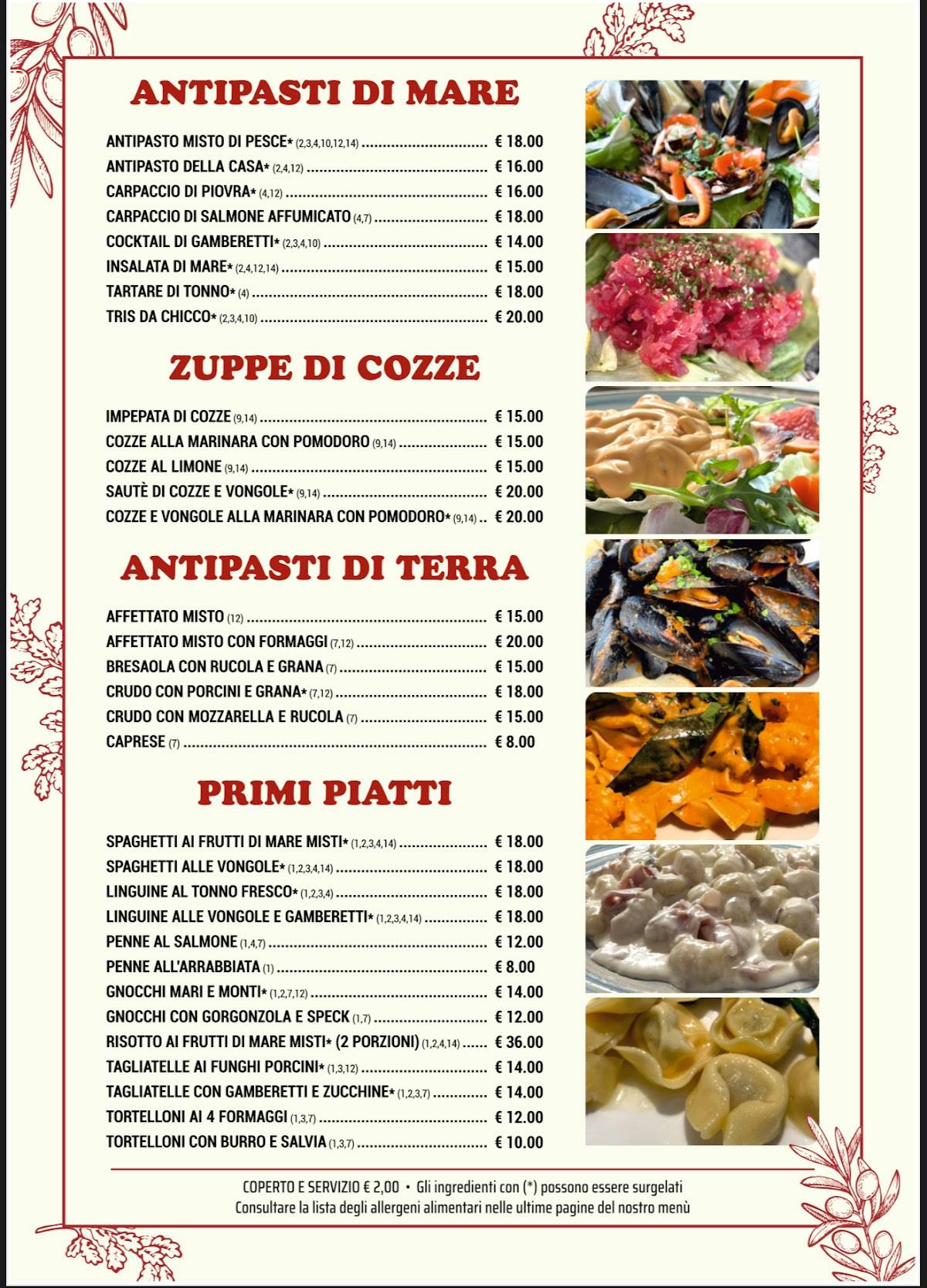 Menu di Ristorante Pizzeria Da Chicco 