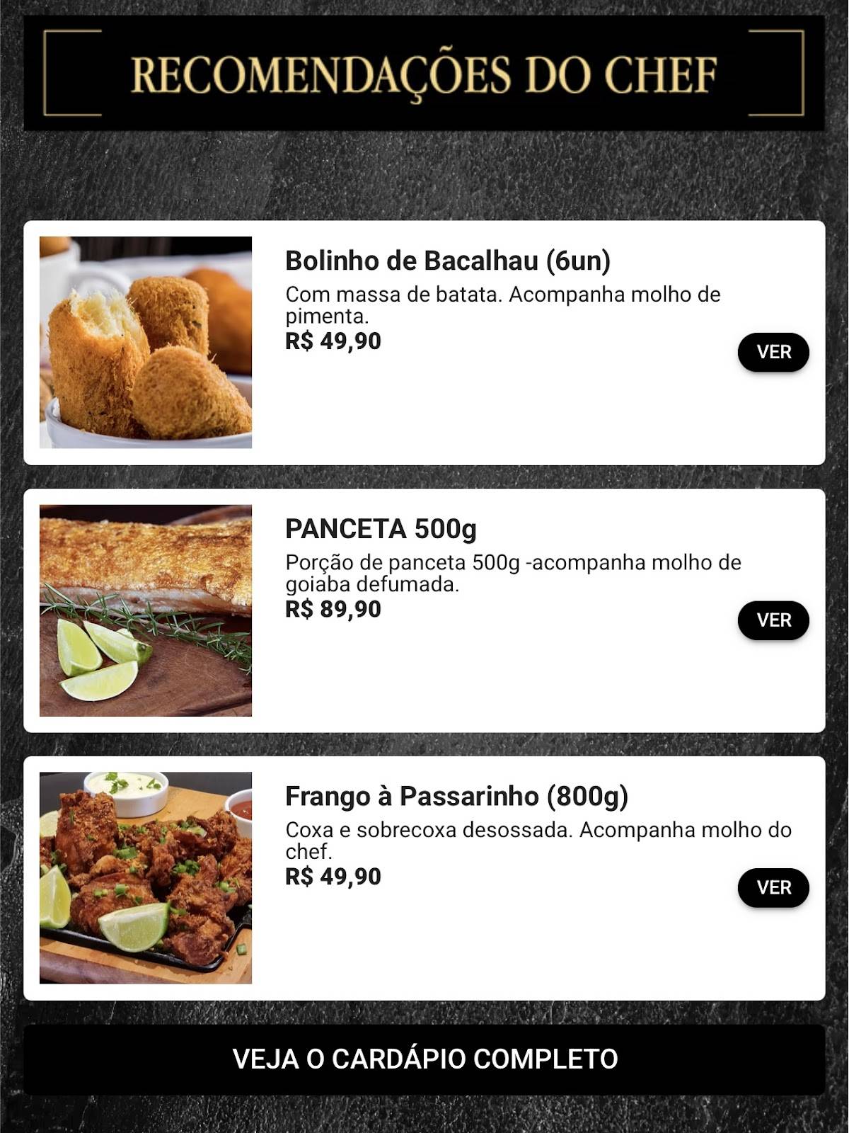 Comodoro Steak Bar e Restaurante - Guarulhos cardápio