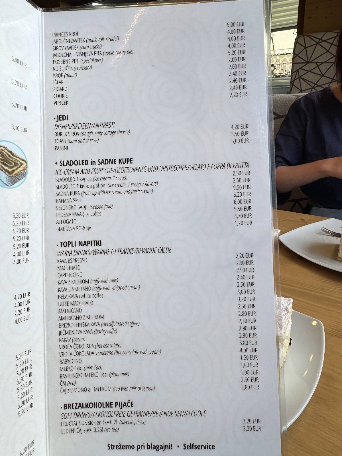 Menu di Confectionery Zima 