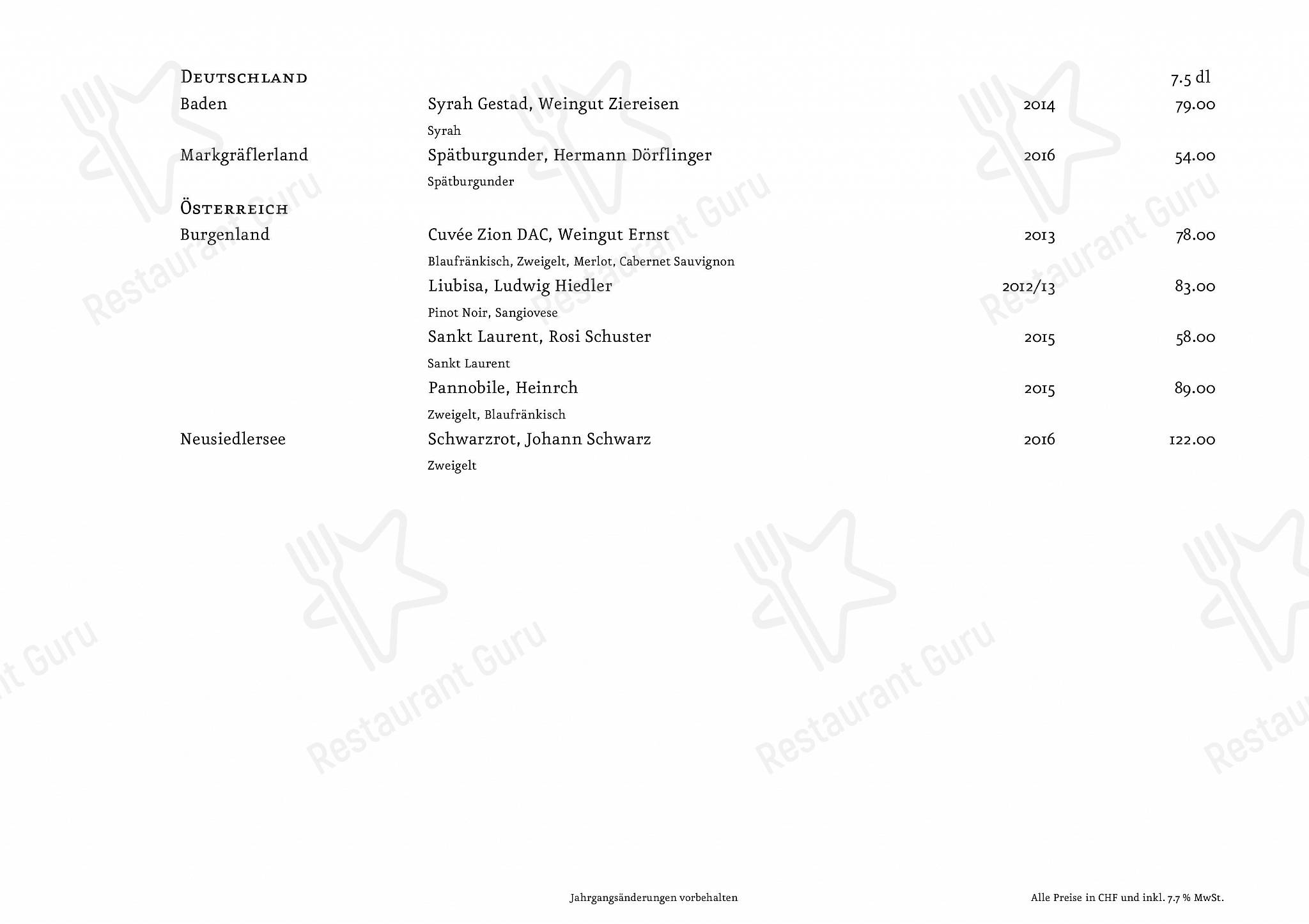 Menu di Consum Weinbar - Основное меню
