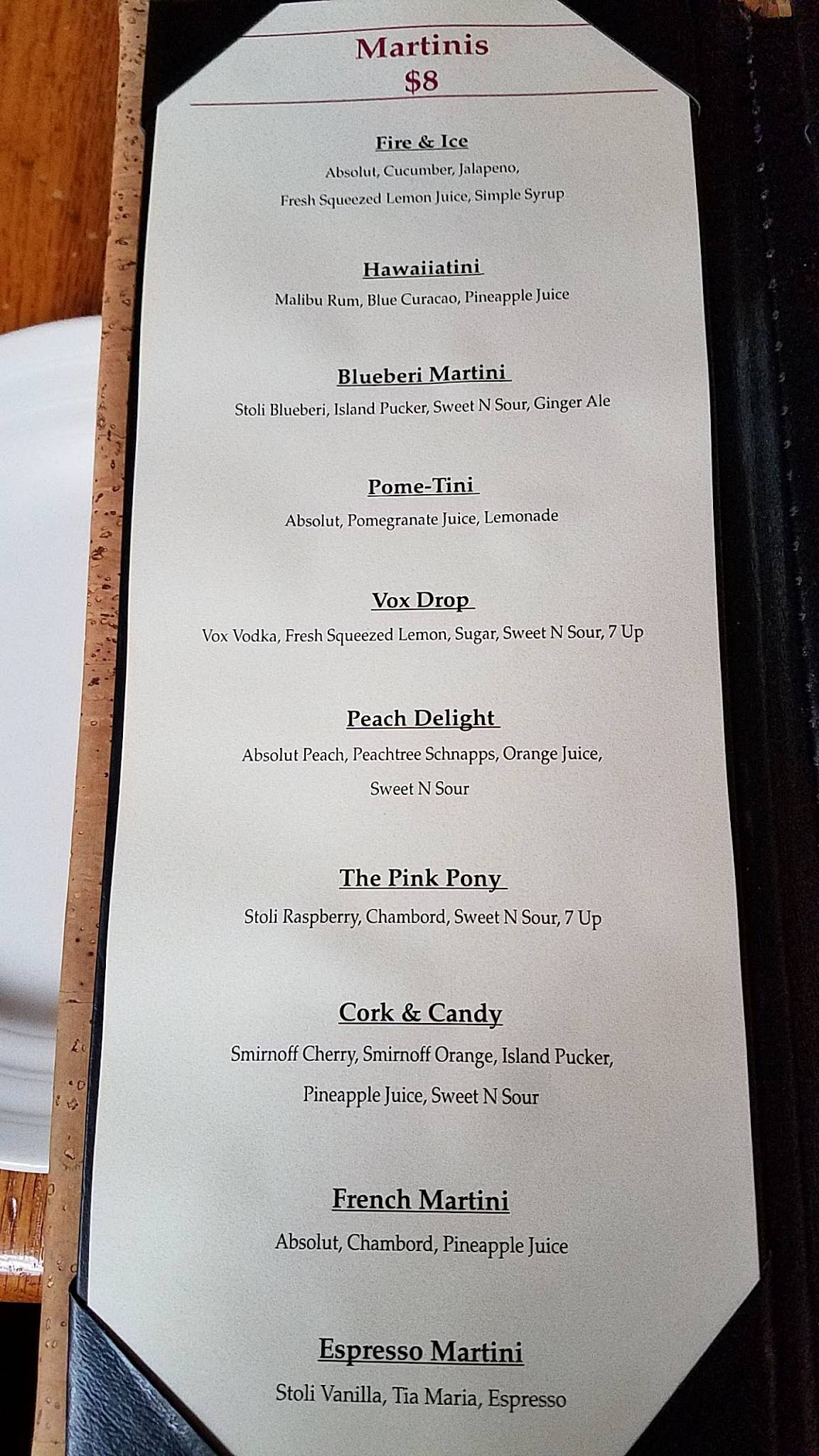 Menu at Cork ‘N Cleaver pub & bar, Fort Wayne