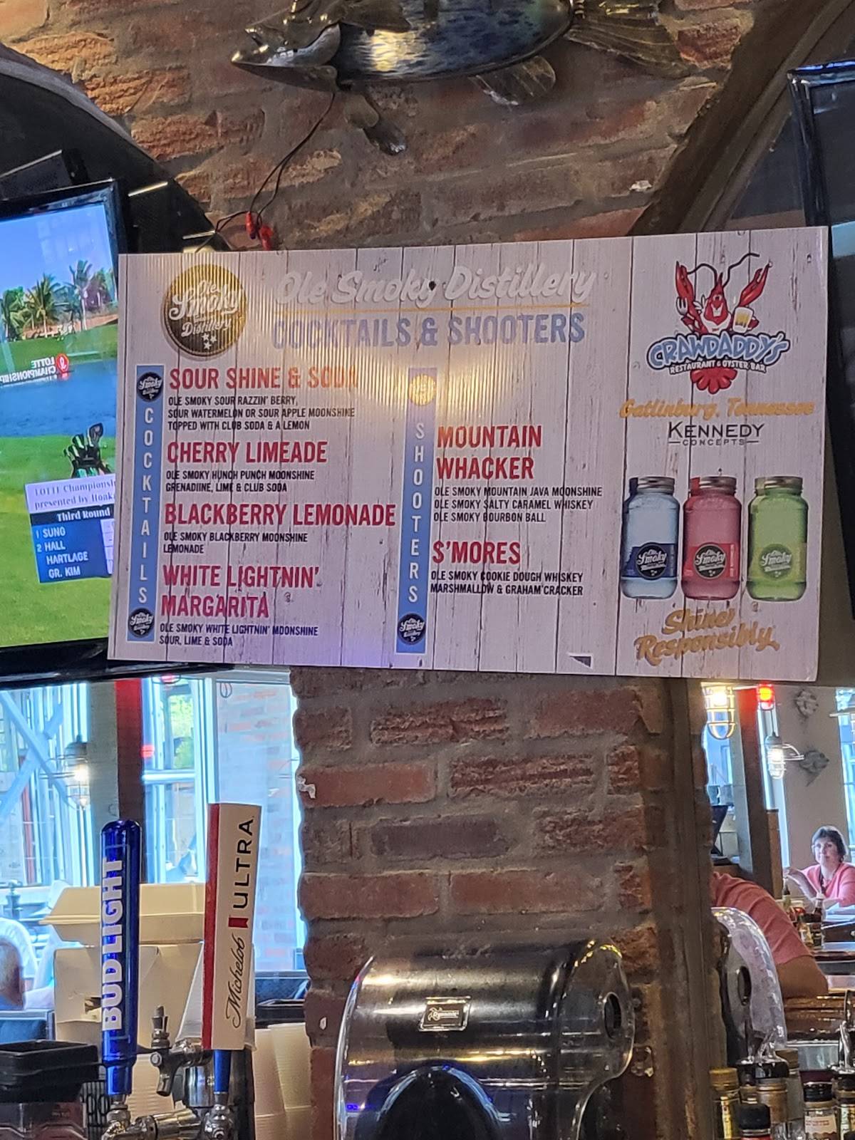 Menu at Crawdaddy’s Restaurant & Oyster Bar, Gatlinburg, 762 Parkway 5