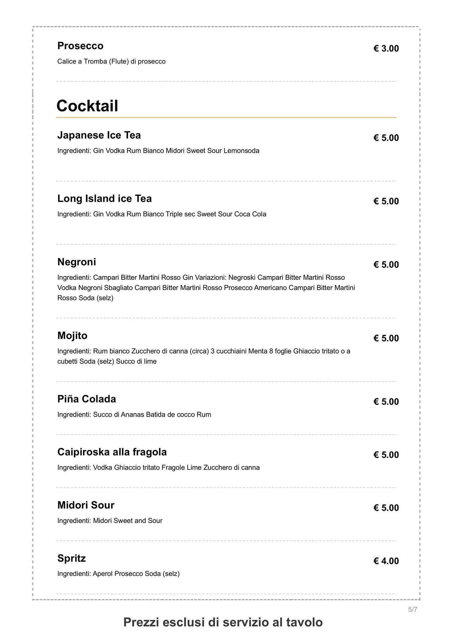 Menu di Crema&cioccolato Via Epomeo 
