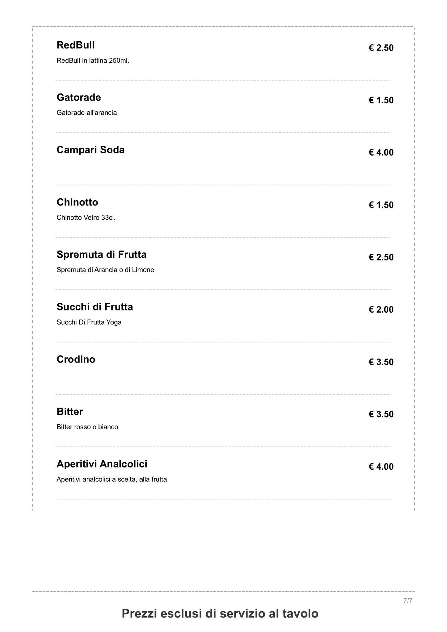 Menu di Crema&cioccolato Via Epomeo 