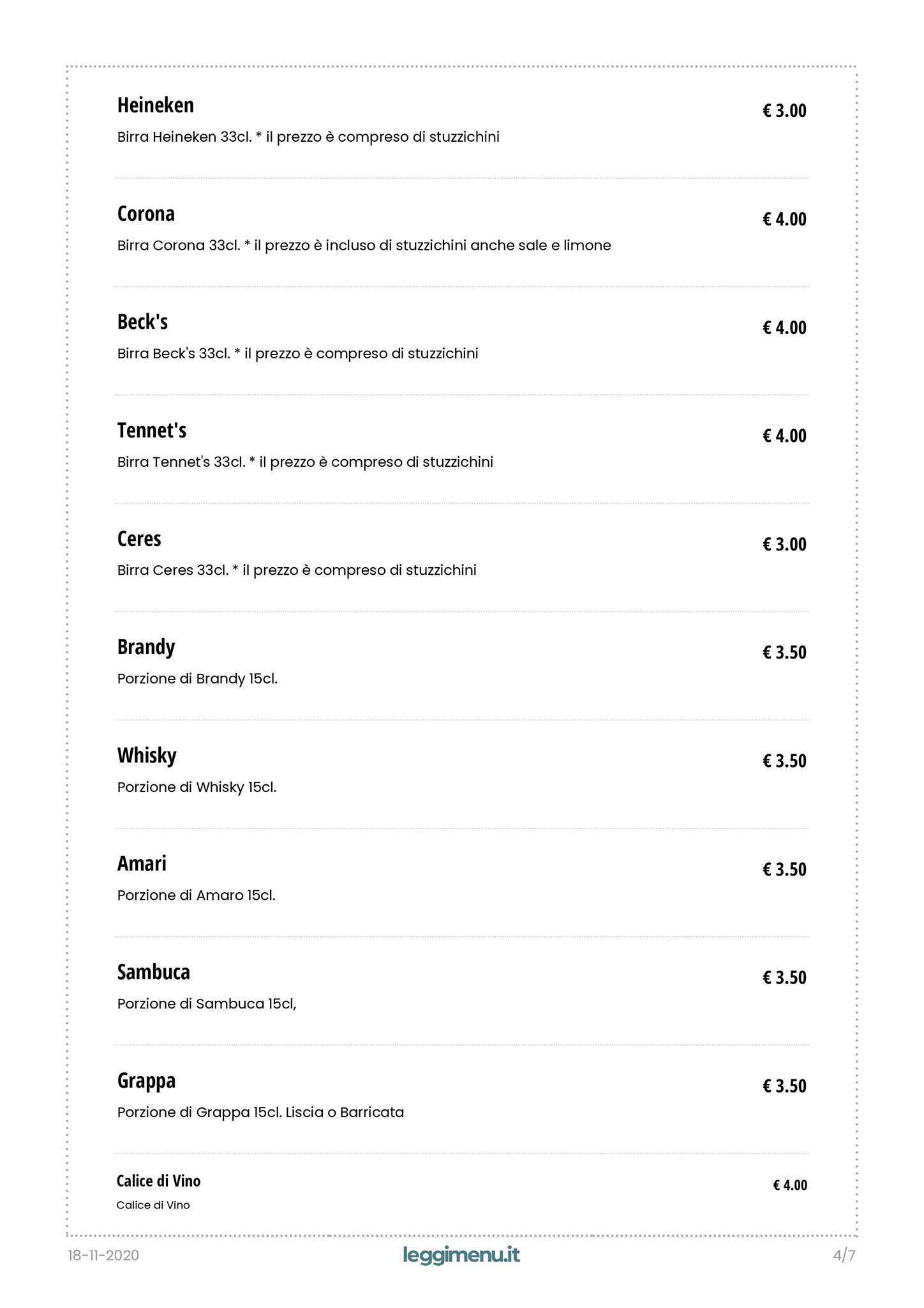 Menu di Crema&cioccolato Via Epomeo 