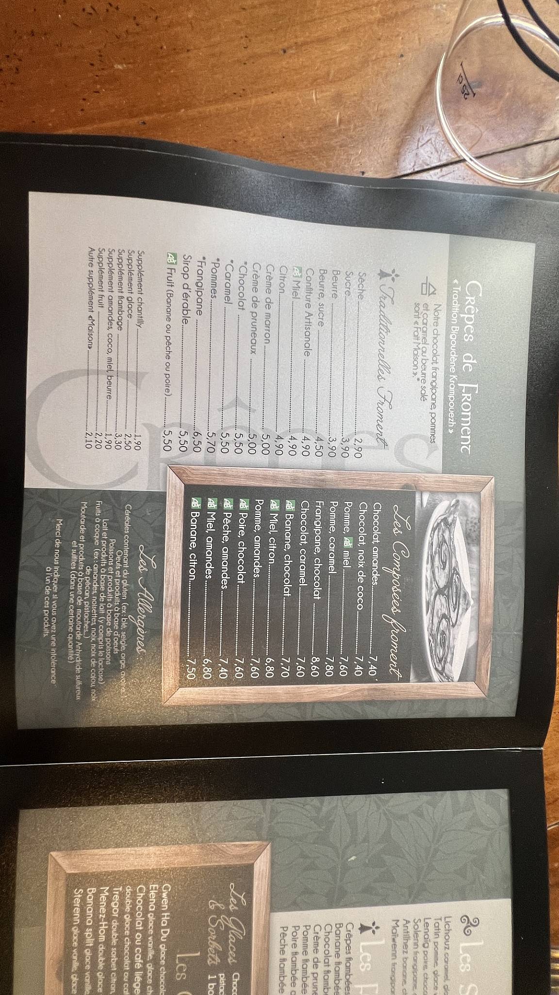 Menu de Crêperie La Ville D'ys