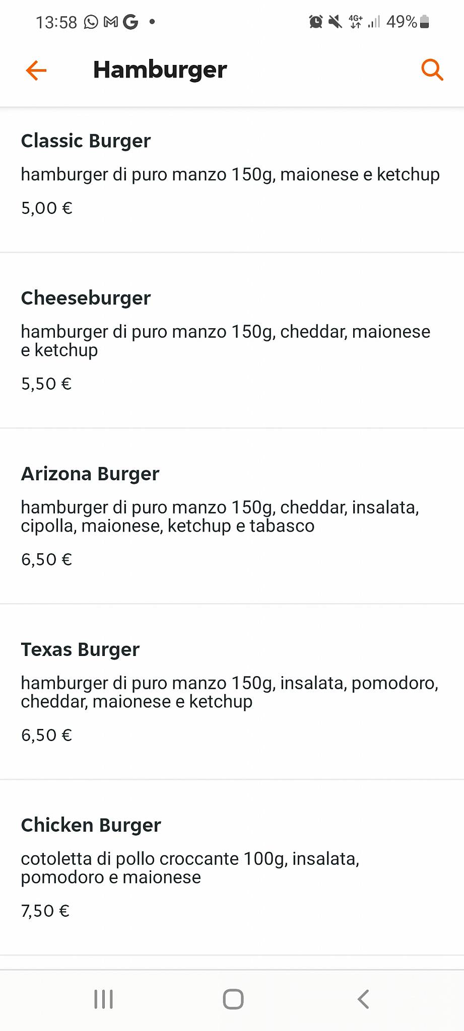 Menu di Cristian Bar 