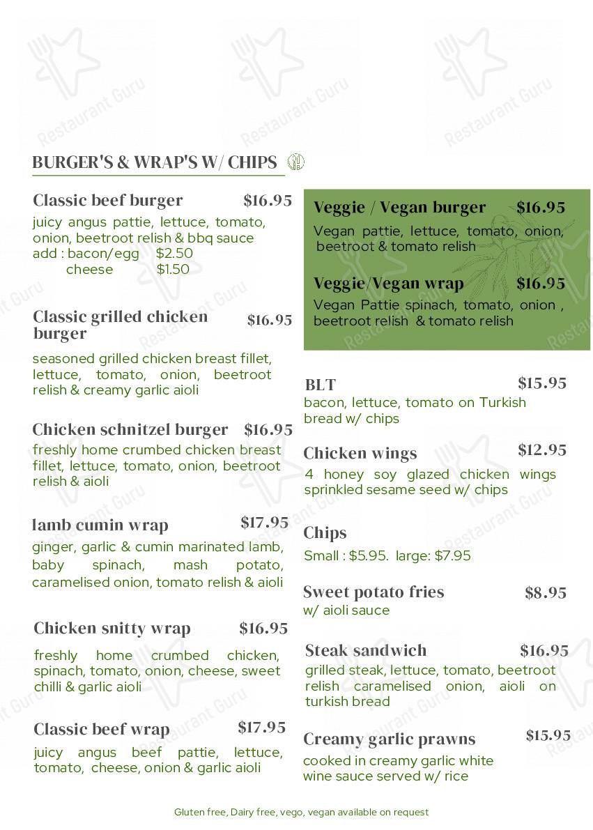 Menu at Crown Theatre Cafe, Crookwell