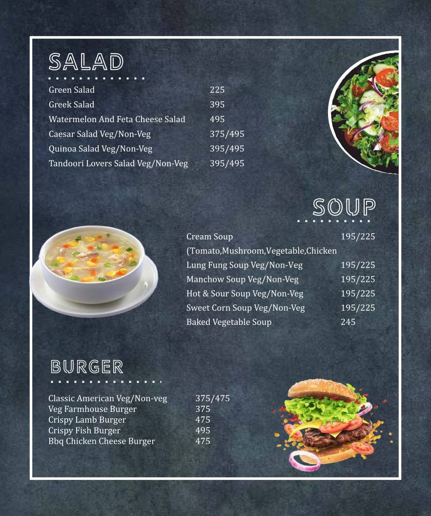 Cuisine de Saffron Leaf menu