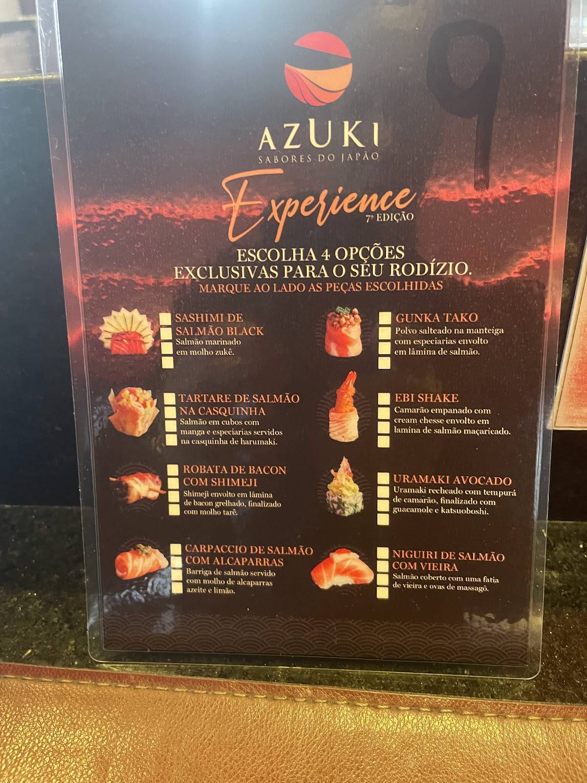Azuki - Sabores do Japão cardápio