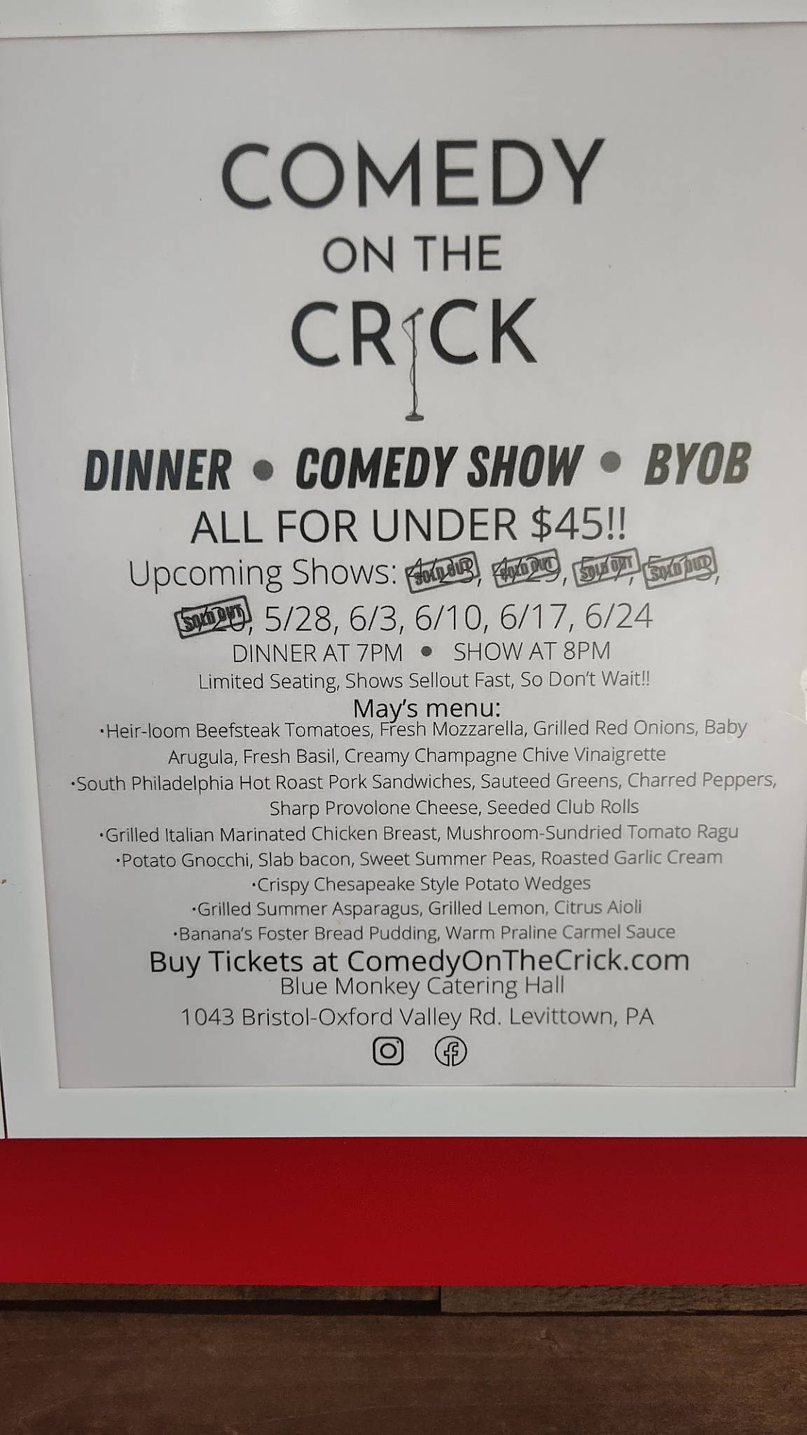 Menu at Curly’s Comfort Foods restaurant, Levittown