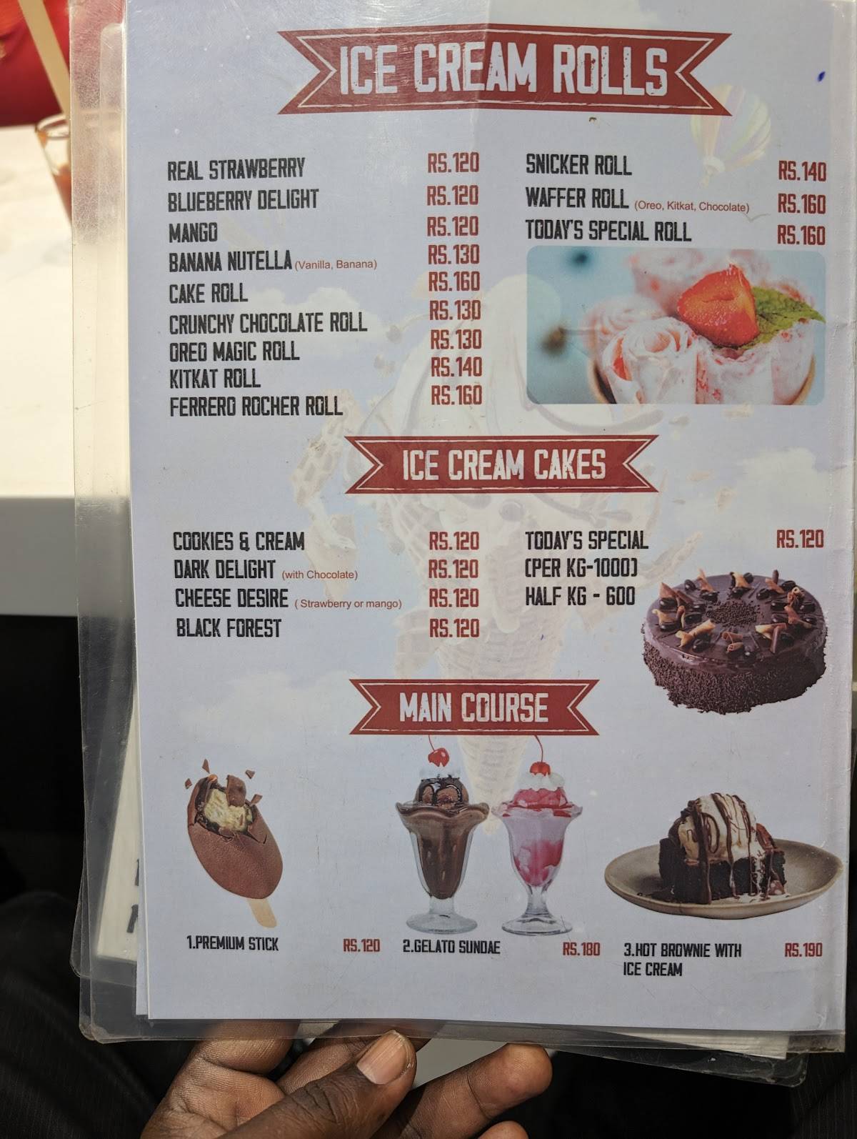 DESSERT ZONE menu
