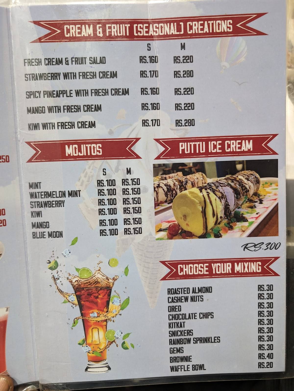 DESSERT ZONE menu