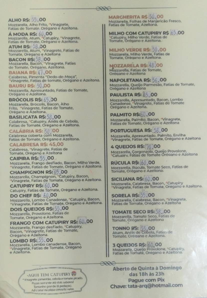DON SEBASTIANO desde1992 cardápio