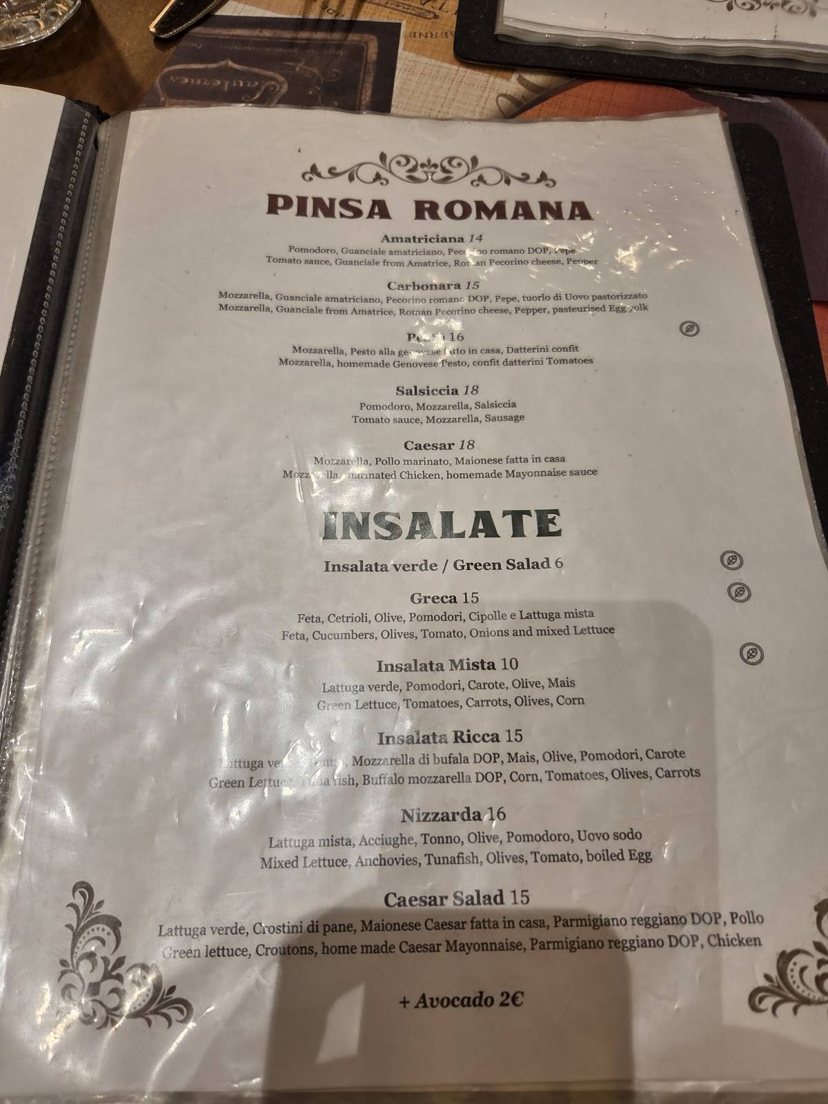Menu di da Cicero 