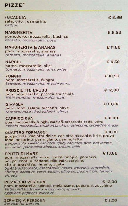 Menu di Ristorante Da Diego 