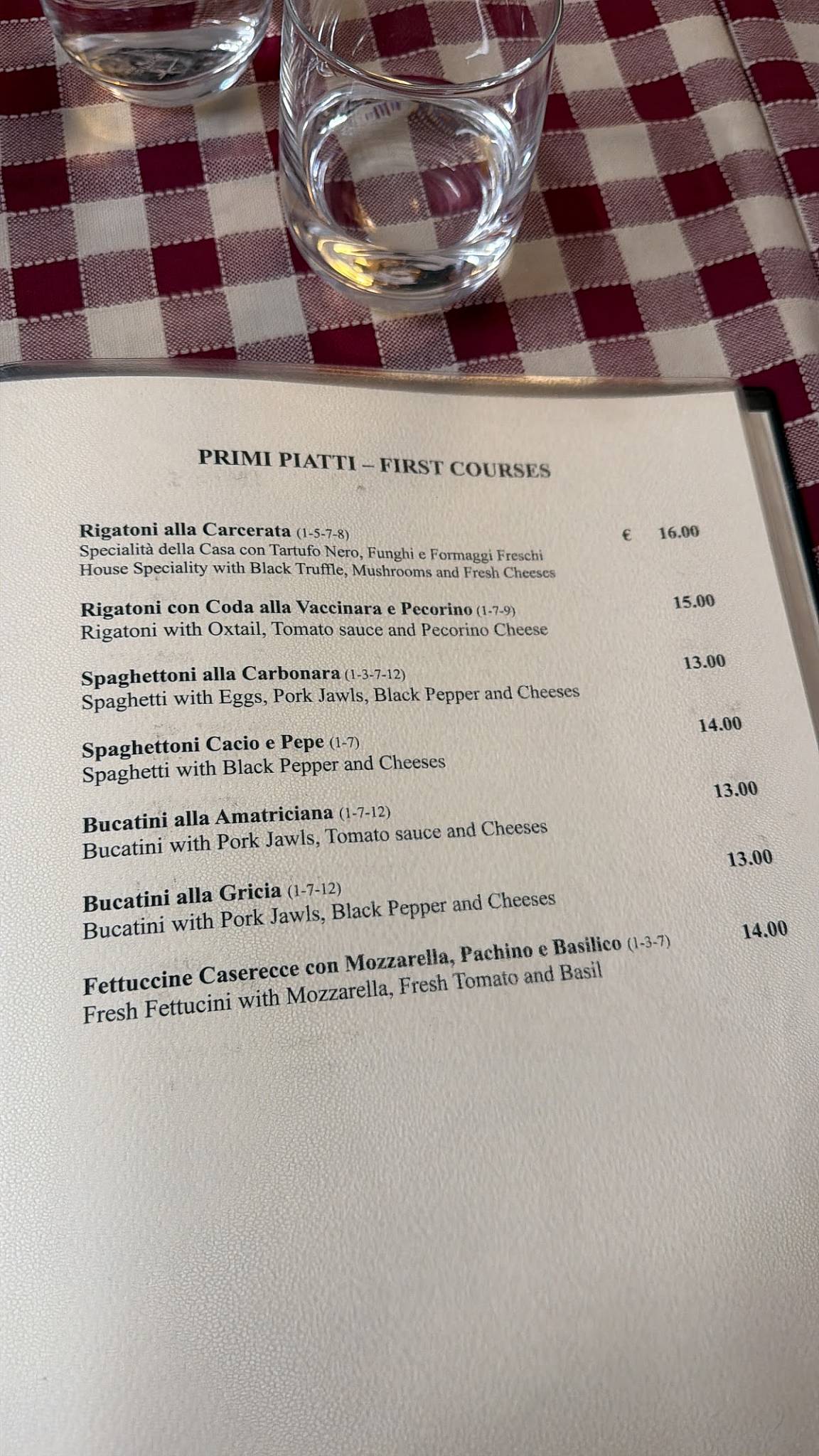 Menu di Da Fabrizio al 56 