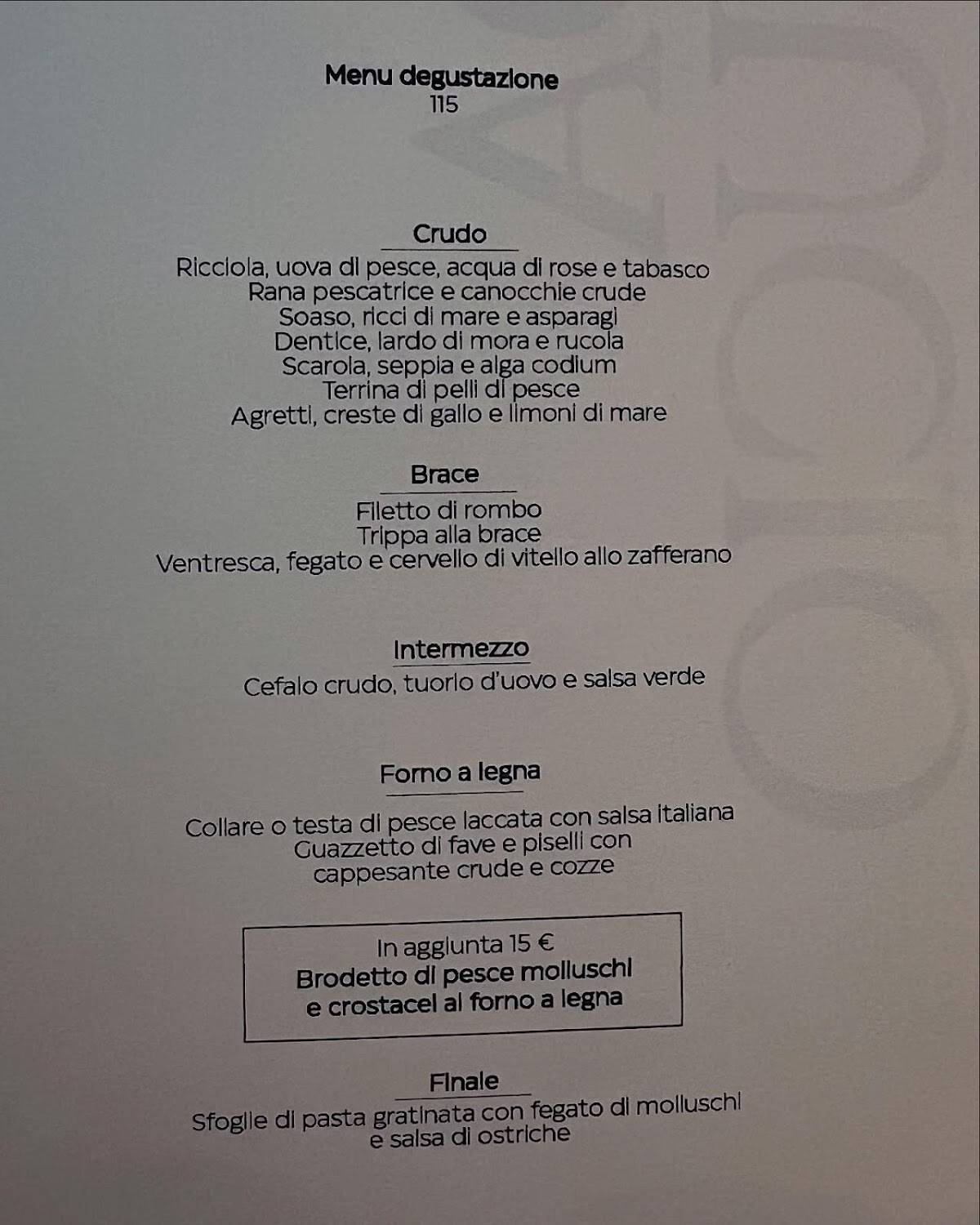 Menu di Da Lucio 