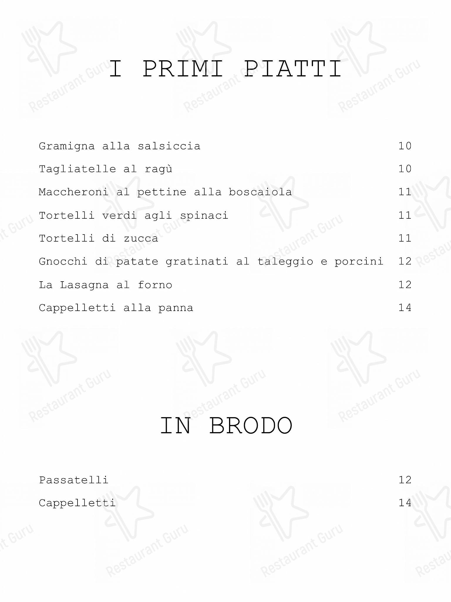 Menu di Trattoria Da Massimo - At Home Catering Menu