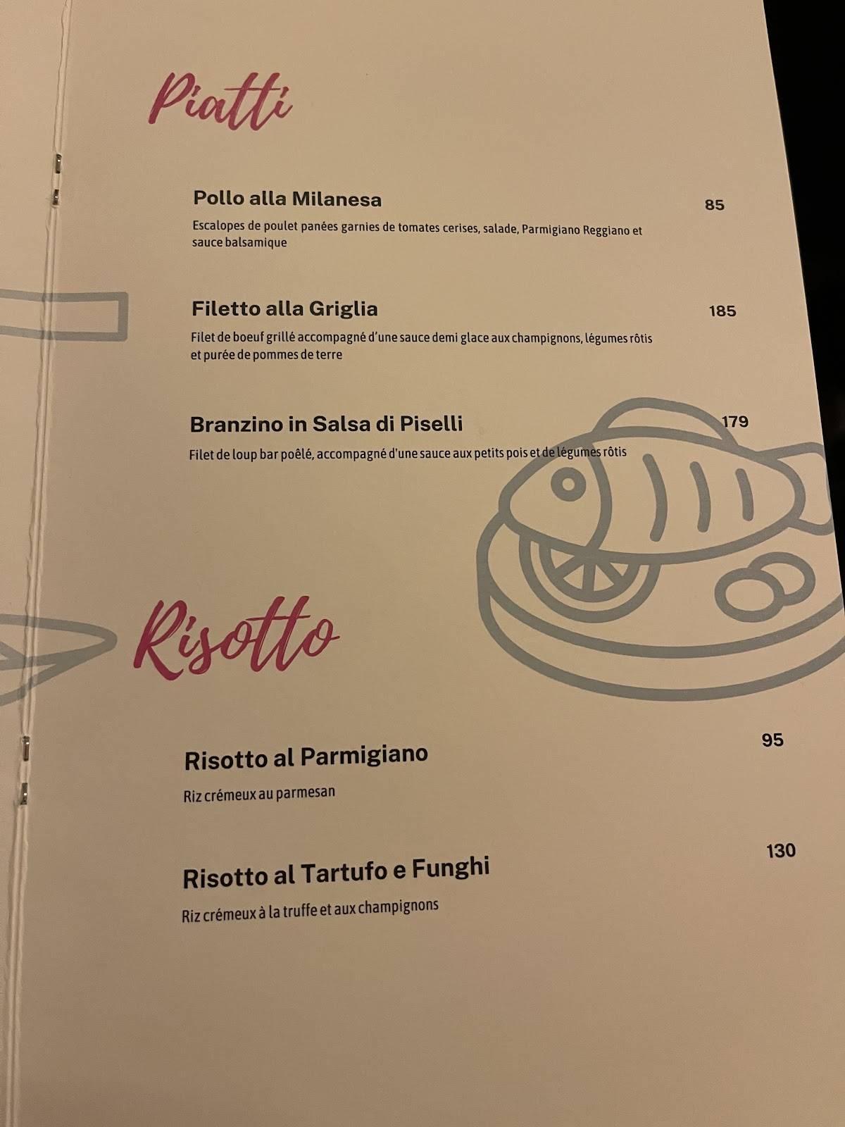 Menu de Da Milena