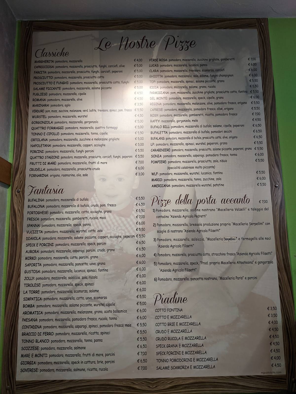 Menu di pronto pizza da mirko 
