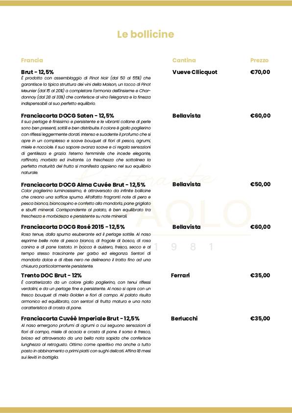Menu di Da Paolo 