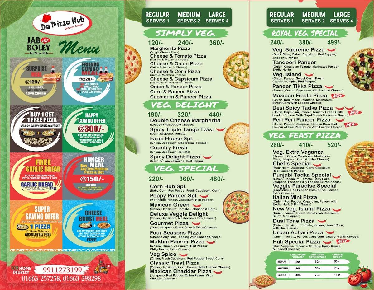 Da Pizza Hub menu