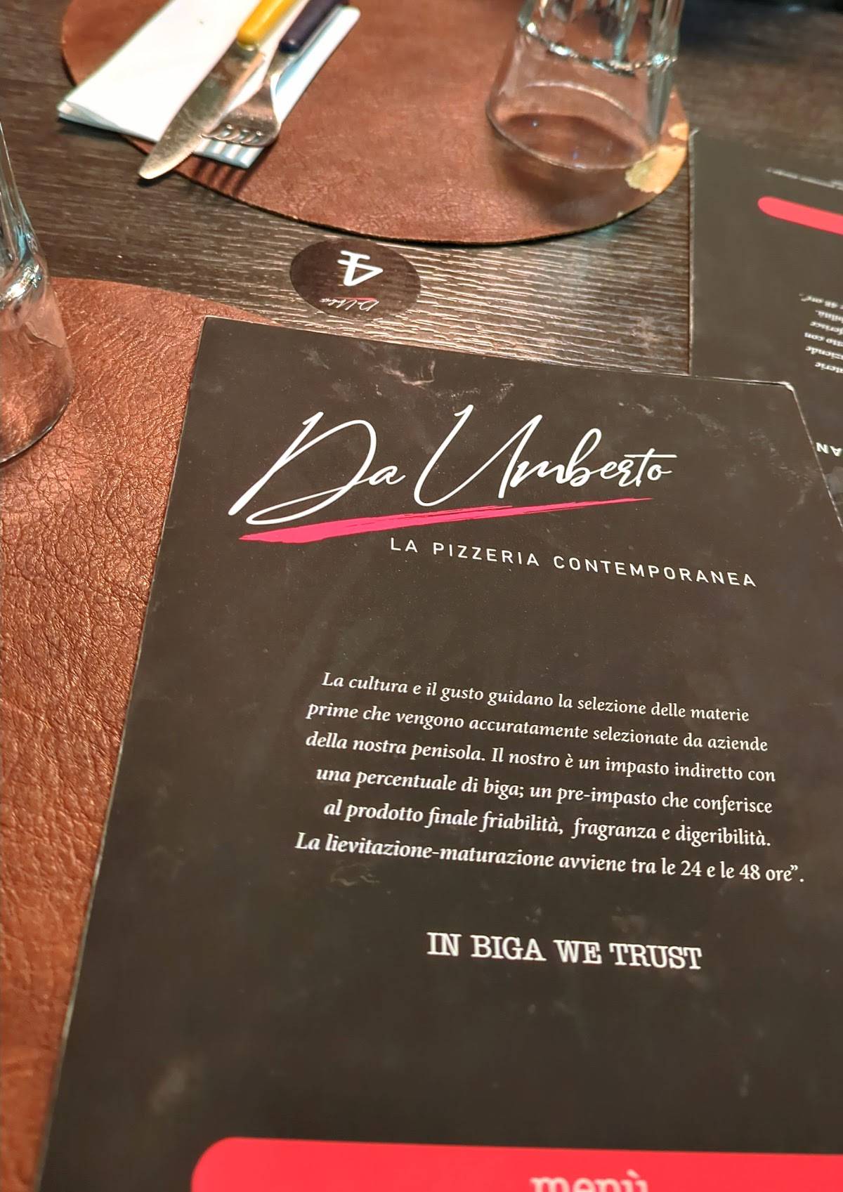 Menu di Da Umberto la pizzeria contemporanea 