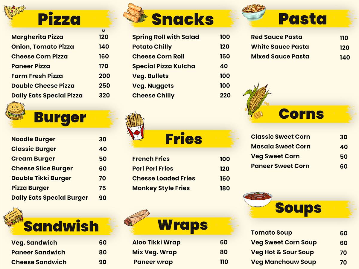 Daily eats menu