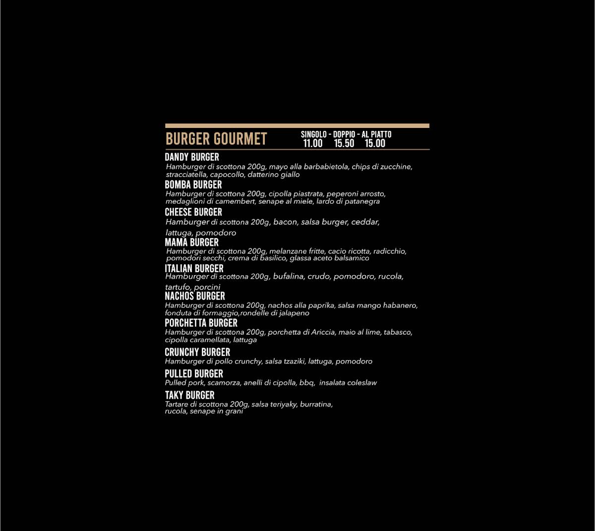 Menu di Dandy Bistrot 