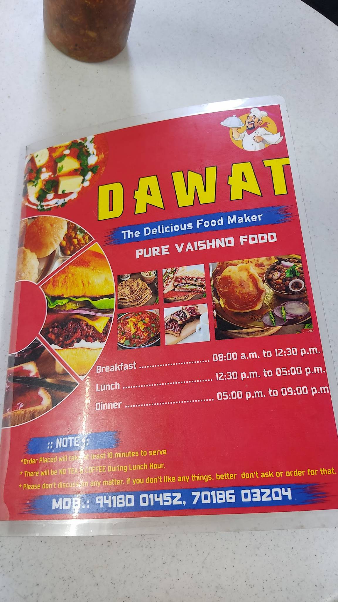 Dawat Restaurant Est.1999 menu