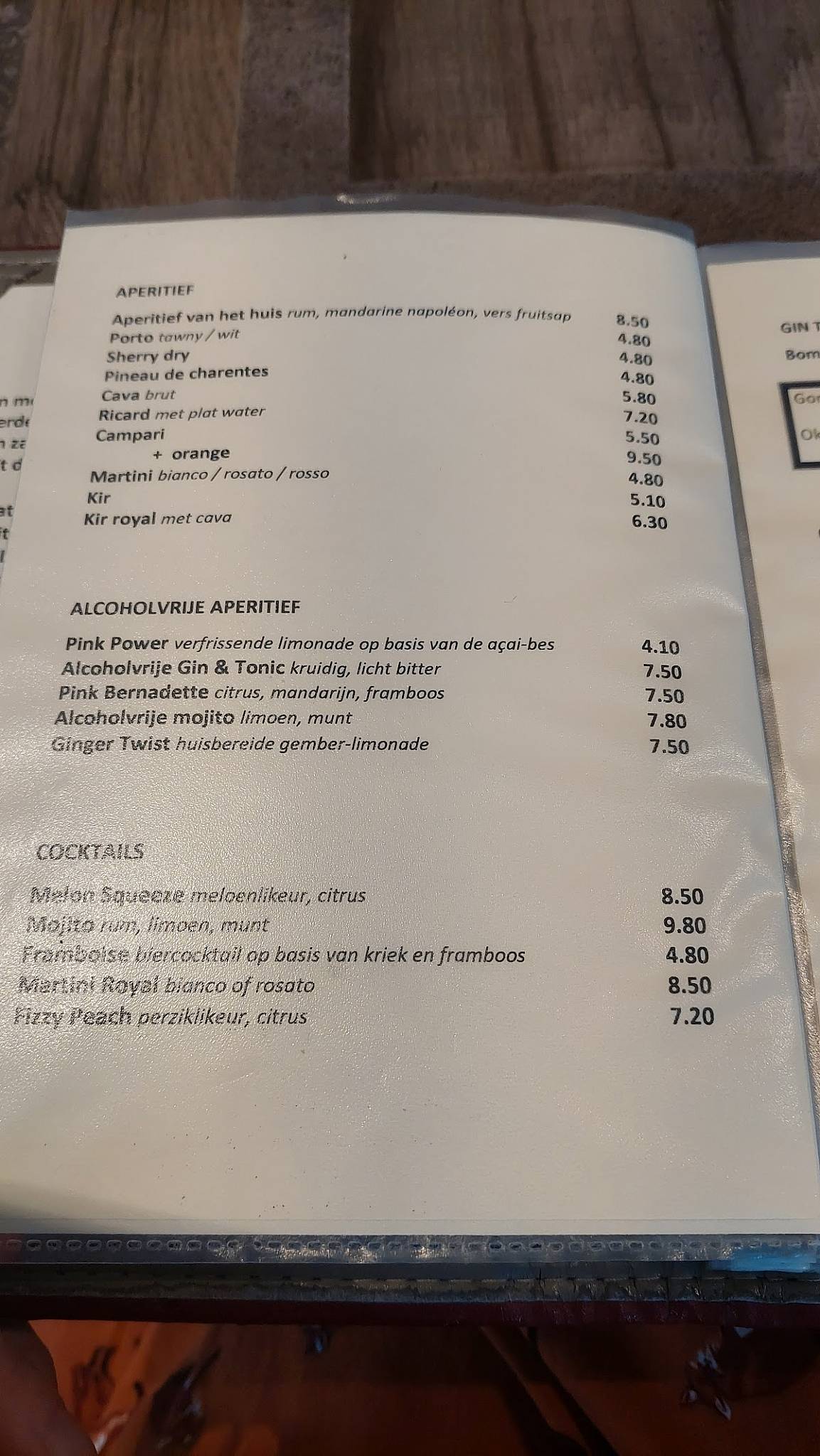 Menu de De Kongo