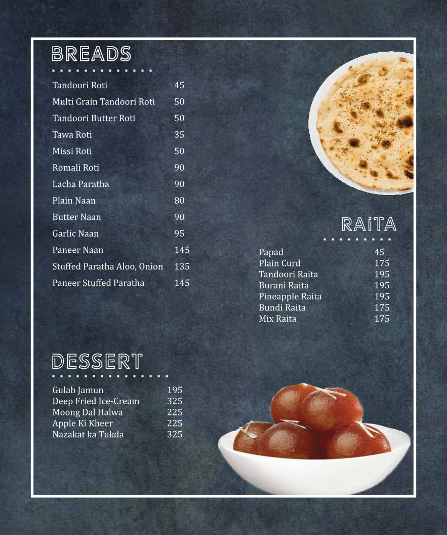 Cuisine de Saffron Leaf menu
