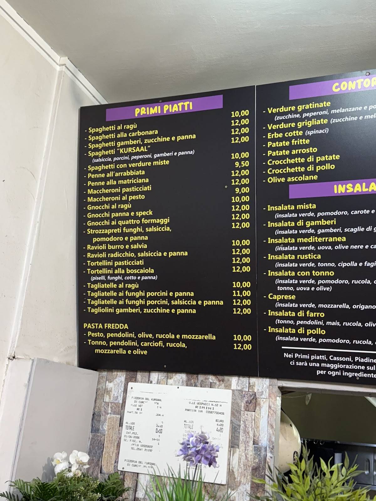Menu di Del Kursaal 