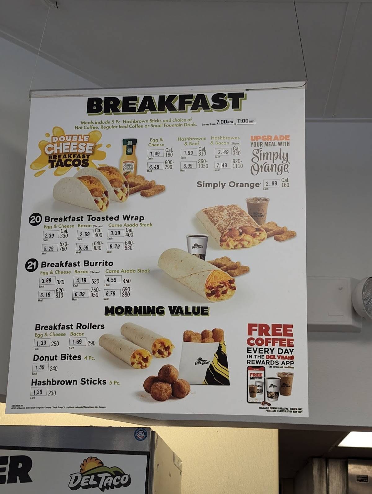 Menu at Del Taco restaurant, Las Vegas, S Fort Apache Rd