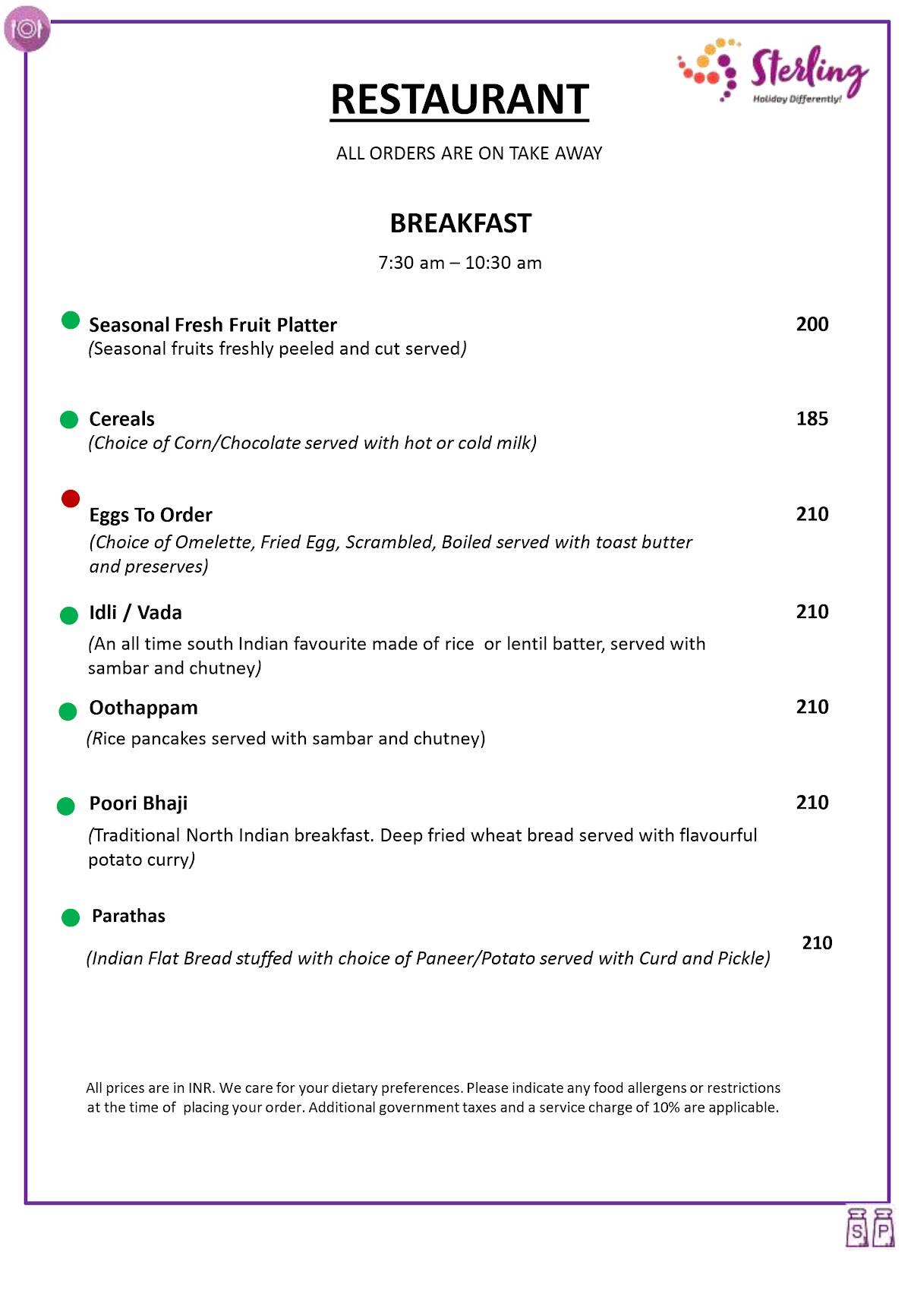 Delicaci menu